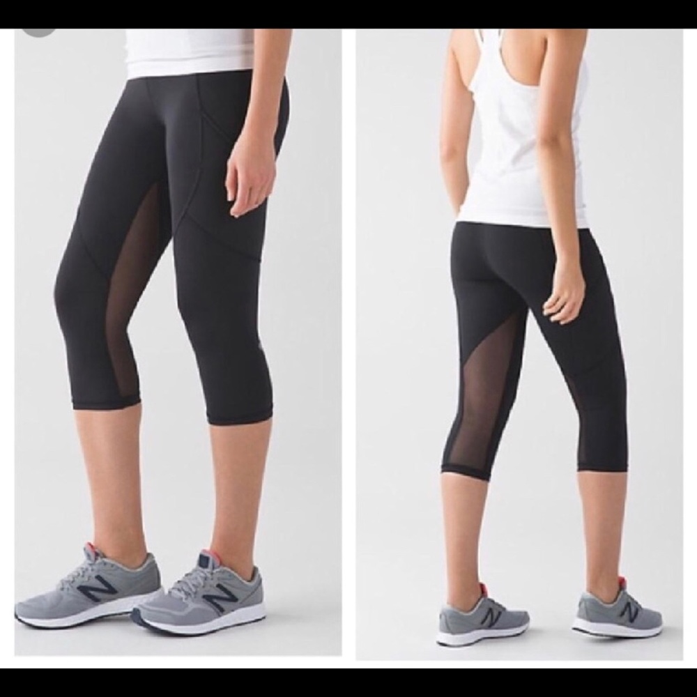 Lululemon Black mesh crops